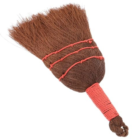 minkissy Desktop Palm Fiber Broom Short Handle Dust Brush Small Broom Household Cleaning for Indoor Sweeping and Dust Removal