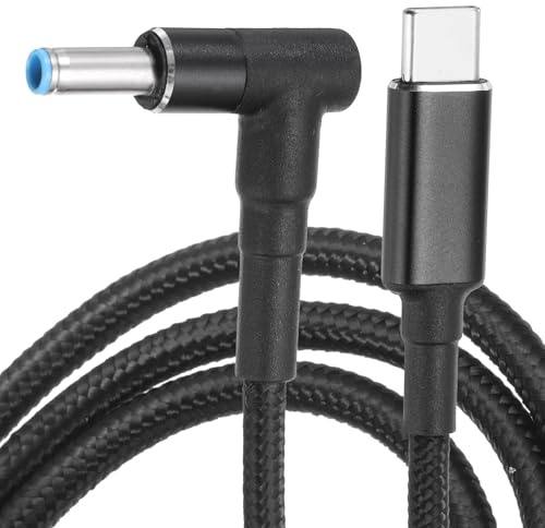 sourcing map 6FT USB C to DC Laptop Power Fast Charging Cable Adapter, Male Type C to DC 4.5 X3.0mm Converter Nylon Braided 100W/20V PD Power Charger Supply Cord for Router, Camera(Black)