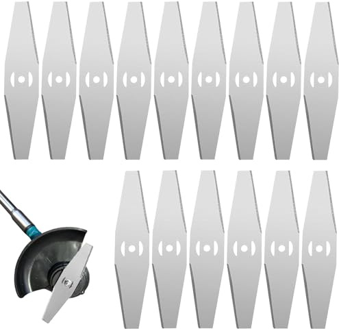 Rasentrimmer Messer Metall, 15 PCS Metall Rasentrimmer Klingen, Trimmer Knife Metal, Rasentrimmer Zubehör, Metallmesser Für Rasentrimmer Ersatzklinge, Ersatzklingen Elektrische Rasentrimmer