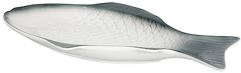 Alipis Fish Steamed Tray Ceramic Decorative Plate Fish-Shaped Serving Dish for Celebrations