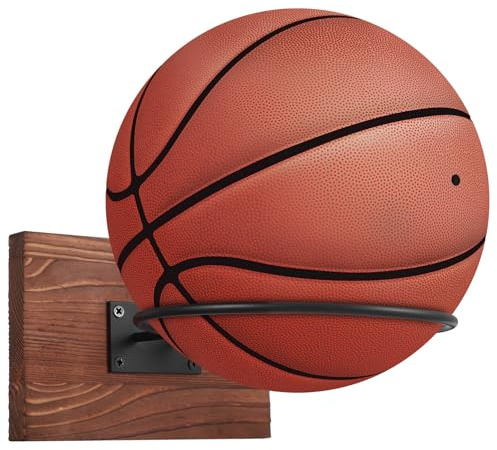 SZZHIYONG Porta Palloni da Calcio, Portapalloni da Parete per Pallone Basket, Supporto per Pallone da Parete per Rugby Pallavolo Calcio Basket Espositore(Nero)