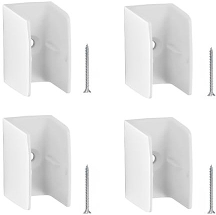 Lot de 4 clips bloqueurs de manivelle pour volet roulant – Support mural blanc à visser – Compatible Ø 15 à 18 mm – Fixation murale universelle - Couleur blanc