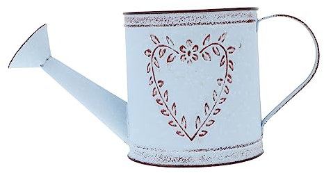 BEBEMOKO Regadera De Jardín De Hierro Vintage para Decoración y Riego, Diseño Hojas Redondas, Capacidad Media, Color Metálico, Herramienta Multifuncional para Plantas y Flores Exteriores e Interiores