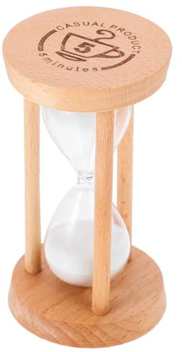 Zerodeko Sablier en Bois, minuteur de 5 Minutes, Horloge à Sable décorative pour la Cuisine, Le Bureau, la décoration intérieure, Couleur Assortie, 9,3 x 5 cm