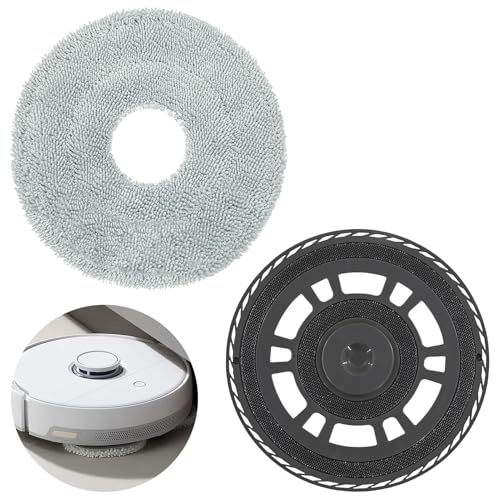 1 Paños de Fregona con 1 Soporte de Repuesto Accesorios, Placas de Limpiaparabrisas para Dreame L10s Pro Ultra Heat, L10s Ultra Gen2, X30 Ultra, X40 Ultra y para Mova E30 Ultra Robot Aspiradora