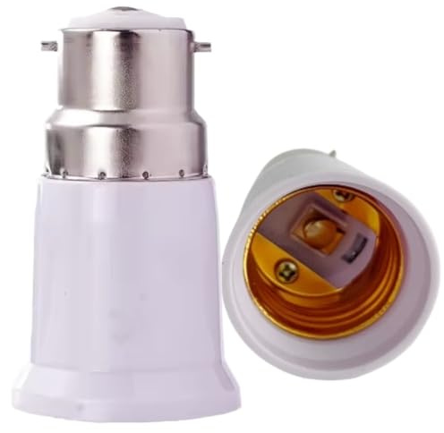 Gerhua B22 to E27 Adapter,Socket Converter,Bayonet to Screw Bulb Adaptor,Ceiling Fan Light Fitting Converter, for LED/Incandescent Bulbs, Screw to Bayonet Socket Adaptor
