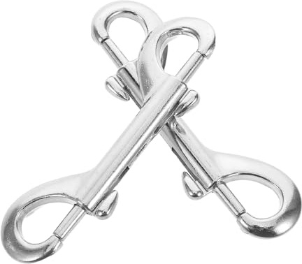 HAWILLOSCH 2 pezzi Moschettone Doppia Estremità in Zinco Gancio Rapido per Immersioni e Guinzaglio Cani Fibbia Resistente per Collari e Portachiavi