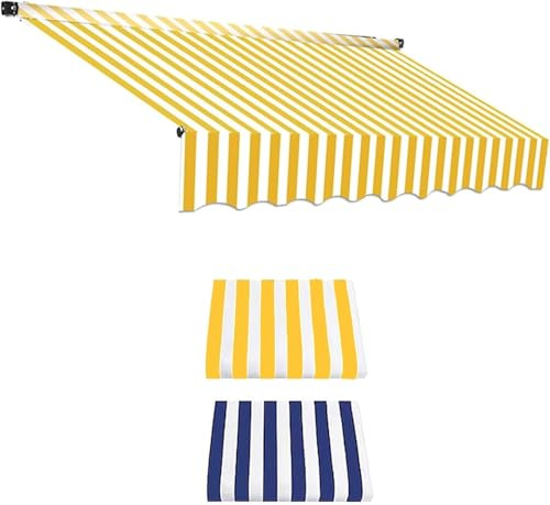 Customizable Retractable Awning Fabric, PU-Coated Patio Canopy for Deck, Terrace & Garden, 6x3.5m - Durable Sunshade Replacement Material
