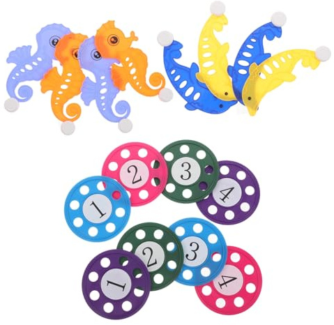 QUMIIRITY 2 Sets Diving Disc for Seahorse Dolphin Design Water Flying Discs Pool Game Set for Swimming Confidence Team Play and Underwater Fun