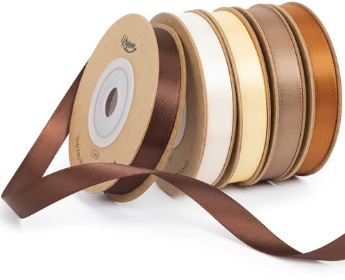 Keypan Satinband Braun Geschenkband & Schleifenband 10mm x 45,7m