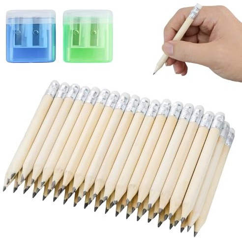 CARANNACLTD 100 Pièces Mini Crayons de Golf Courts avec Gomme, Crayons de Bois en Vrac pour Enfants D'Âge Préscolaire, Tout-Petits, Maternelle, École, Maison (10cm)