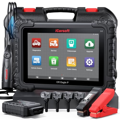 iCarsoft CR Eagle P Wireless Diagnostic Tool, 4-in-1 Bidirectional Full System Scanner + TPMS Program + Battery Tester, 49 Resets+46 Extra Services, ECU Coding, With 4 Sensors/Videoscope, Wi-Fi Update