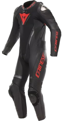 DAINESE Demon Sprint Tuta in pelle da motociclista a pezzo unico perforata, nero/nero/rosso, 50