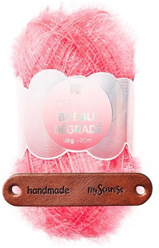 Rico Design CREATIVE BUBBLE DÉGRADÉ NEONPINK Premium Wolle 50g Schwammgarn mit Farbverlauf für kreative Spülschwämme Badeschwämme und Dekoideen mit mySearose Label