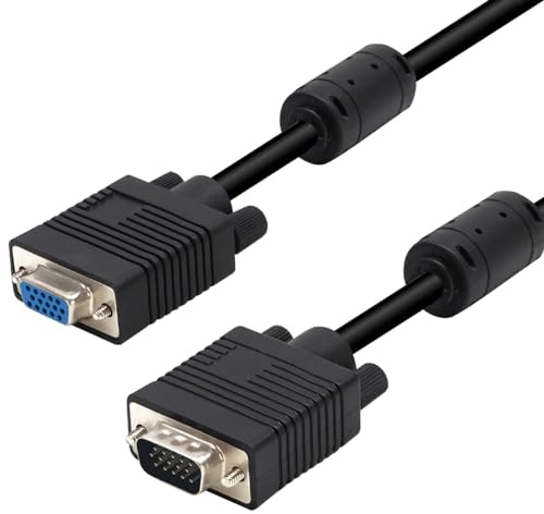 Waytex Verlängerungskabel Display VGA HD15 m/F Hohe Qualität mit Ferrite 15.00 m