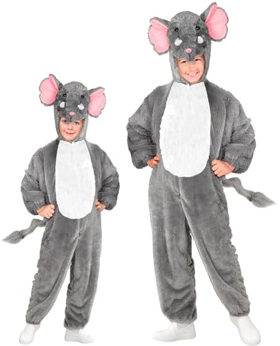 Widmann - Barnkostym elefant, plyschoverall, djurkostym, maskeraddräkter, karneval