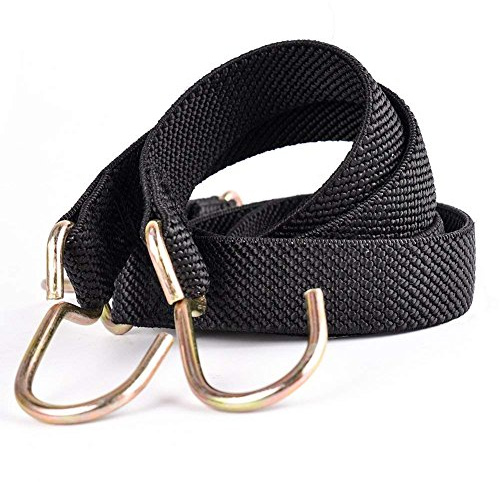 Marcobrothers Flat Bungee Cords Elastic Straps with Hooks，Heavy Duty Bungee Cord (24 inch X 2, Black)