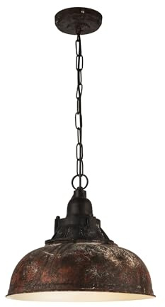 EGLO Hängeleuchte Grantham 1 1 flammige Vintage | Pendelleuchte im Industrial Design, Retro Hängelampe aus Stahl in Rostoptik, E27 Fassung