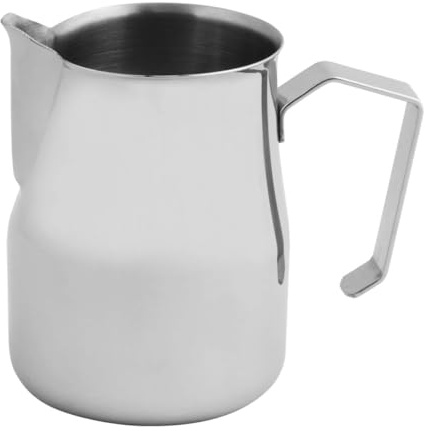 FMprofessional Milchkännchen 750ml, Milch Pitcher aus Edelstahl, Milchaufschäumen für perfekten Cappucino, (Farbe: Silber), Menge: 1 Stück