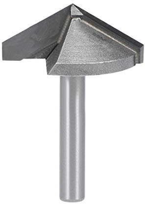 sourcing map 120 Grad V Nut Fräser 32 mm Durchmesser mit 6 mm Schaft Grau | Titanstahl bestückter V Nut Bit