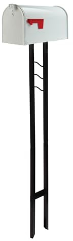 Architectural Mailboxes Mailbox-to-Go Weather-Resistant Steel Metal Mail Box for Outside with Post, White, Medium Curbside Mailbox, USPS Approved for Residential Delivery