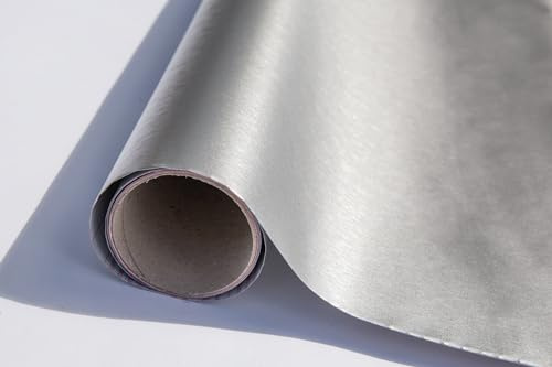 d-c-fix Självhäftande Folie Metallskuren silver 150 x 67.5 cm | Tvättbar och självhäftande dekorativ film för kök, skåp, bord och fönsterbräda – glänsande och hållbar