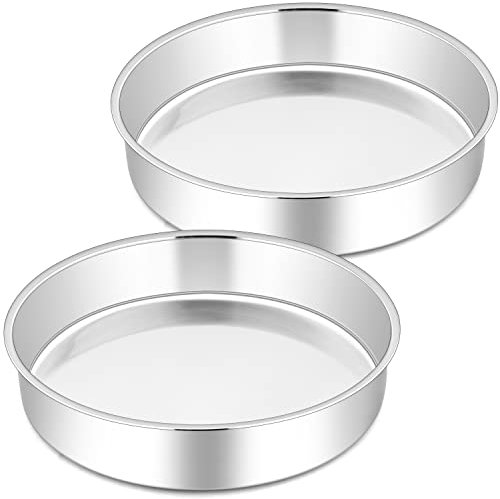 Joyfair - Stampo per torta in acciaio INOX, rotondo, per dolci, stampo per dolci, stampo per dolci, stampo per gelatina a sgancio rapido per torte, frittate, pizze e pane, lavabile in lavastoviglie