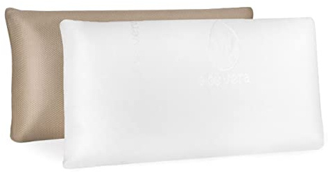 MERCURY TEXTIL- Almohada viscoelástica Suave y Relajante Aloe Vera Fresh 3D, Doble Cara (Invierno y Verano), Funda con Cremallera. (90 CM)