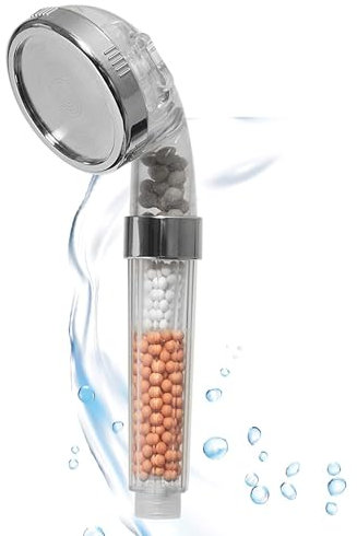 Aquadon Shower Hero - wassersparender Duschkopf mit Filter & Mineralsteinen - Handbrause mit 3 Strahlarten - Duschbrause mit Filter für Wellness-Dusche - Wasserfilter Dusche - Wassersparer für Dusche