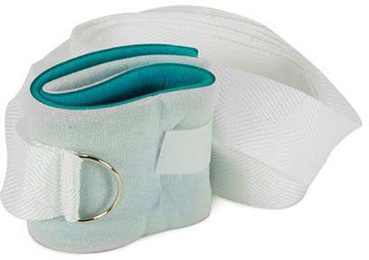 Medi-Inn - Supporto per paziente, 36 cm x 8 cm, blu/bianco con nastro di fissaggio (1 paio)