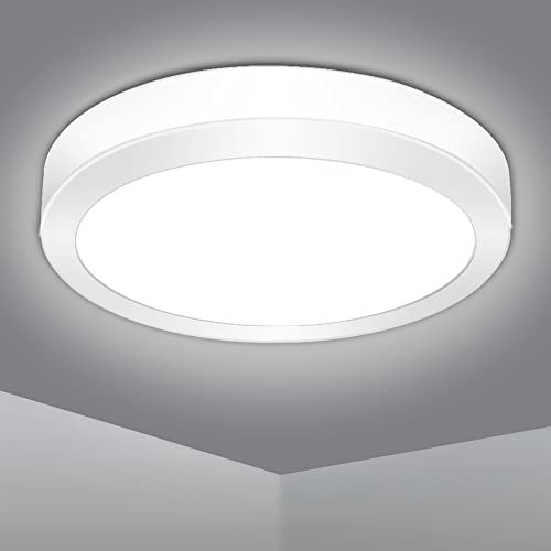 EXTRASTAR Plafon LED Techo 12W, Luz Blanca Fría 6500K, Lámpara LED Techo 1080Lm, Ø17.2cm, Espesor 3.6cm para Sala de Estar, Cocina, Pasillo, Baño, Dormitorio, Estudio