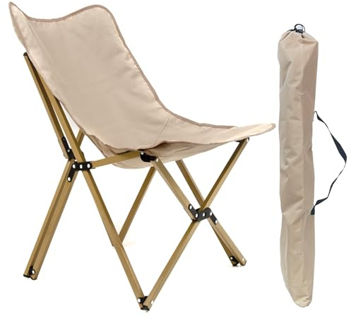 U2PICK Campingstuhl mit hoher Rückenlehne, tragbarer Schmetterlingsstuhl für Erwachsene, mit abnehmbarem Canvas-Bezug, ultraleichter Aluminiumrahmen, Tragetasche, für Strand, Camping, Park, Picknick,