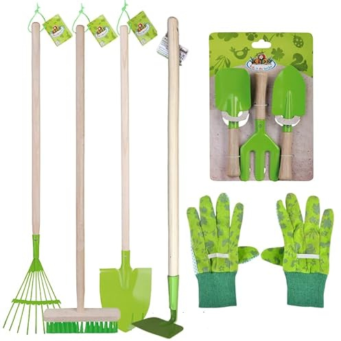 Set di 7 attrezzi da giardino per bambini
