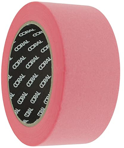 Coral 71603 Precision Masking Tape Low Tack Clean Edges on Sensitive Surfaces Pink Washi Paper 2 inch 50M roll