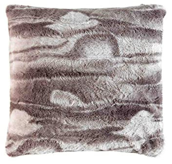 Dynamic24 Fellkissen Felloptik Fellimitat Kunstfell Kissenhülle Sofakissen Fell Kissen Kissenbezug Deko (Graubraun, Kissenhülle 40x40cm)