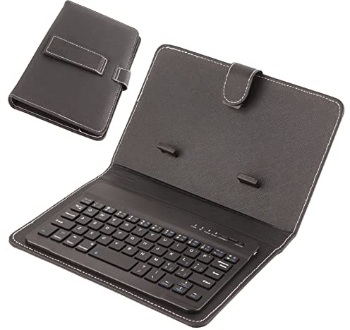 LEEZAD Custodia con Tastiera, Custodia Magnetica in Pelle PU con Tastiera Rimovibile Wireless BT 3.0 e Supporto per Telefono Cellulare BT da 4,5 a 6,8(#1)