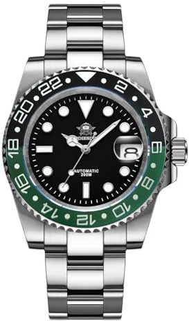 ADDIESDIVE Luxus Herren Automatikuhr 8215/NH35A Mechanische Uhr AD2503/H3 | Analoge Herrenuhr zweifarbige Keramiklünette wasserdicht bis 200m Saphirglas Datum mit Edelstahlarmband