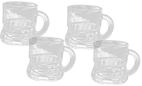 Zerodeko 4 Piezas Mini Vasos Creativos para Licor Fiestas Cerveza Vasos de Vidrio Pequeños para Bebidas