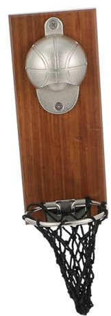 TOPBATHY Ouvre-bouteille Mural Basket-ball Magnétique en Bois et Acier Inoxydable, Décoratif, pour Camping et Fêtes
