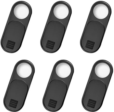Heveer Webcam Abdeckung Schwarz Kameraabdeckung Slider Camera Cover für Tesla-Modelle 3/Y Laptop Tablet Handy Computer 6 Stück
