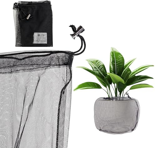 Barnsäkerhetslås för inomhusväxter, 2 st, för upp till Ø 50 cm blomkrukor, i Svart, av nylon, växtskyddsnät Barnsäkerhetslås mot jord, gödningsmest, krukskydd hindrar inte att växter vattnas