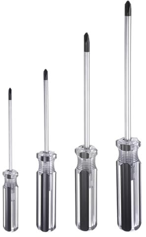 sourcing map 4pcs Magnetic Y Tip Screwdriver Y3 Y4 Y5 Y6 Steel 3 Points Head Screw Driver with Non-Slip Handle for Appliances Repair Improvement, Black