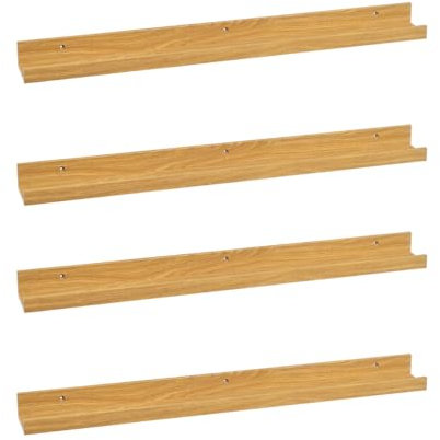 LOLAhome | Repisas de Pared | Balda Flotante Madera| Estante con Bordes | Estantería Estrecha para Cuadros Fotos y Decoración