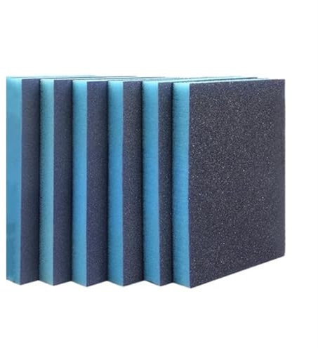 NihaoWXM Esponja for lijar, Grano Grueso, Medio, Fino, Bloque de Lijado, esponjas for lijar, Papel de Lija for Metal, Madera y Vidrio Taco Lija(6pcs 60Grits)