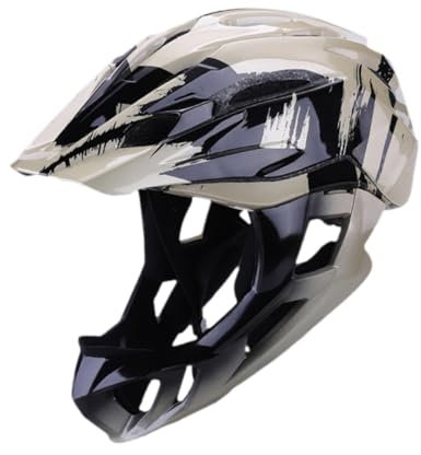 rockible Kids Bike Helmet Cycling Helmet Protective Gear Full Face Helmet Bicycle Helmet for Skateboarding Riding Boys and Girls, black gold