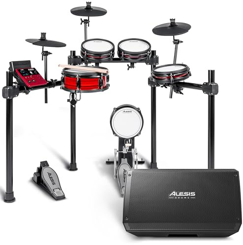 Alesis Nitro Pro und Strike Amp 12 MK2 - Elektronische Schlagzeug und 12-inch 2500W E Drums Amp Lautsprecher, mit Bluetooth