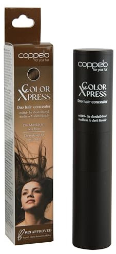 COPPELO Duo Hair Concealer - Grauhaarkaschierung für Frauen und Männer - Haar Make-Up für die Haare - Ansatzpuder vegan und natürlich für mittel- und dunkelblondes Haar