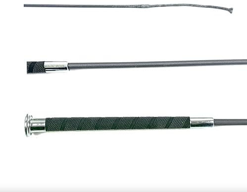 JA Horse JA0048 BACH Dressurgerte Silberner Metallkappe, Anthrazit, 130 cm | Elegante Dressurgerte (110-130 cm) im BACH-Design mit rutschfestem Grip & silberner Metallkappe für präzise Hilfengebung