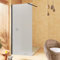 SOULBATH Mampara de Ducha Panel Fijo, Fácil instalación Mate Arenado Vidrio de Seguridad Translucido 8 mm antical, 100 cm Ancho x 200 cm Alto, Perfil Negro Mate