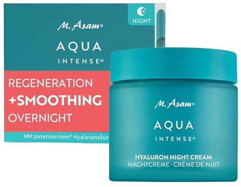 M. Asam Aqua Intense nattkräm (100 ml) | Hyaluron ansiktskräm för intensiv fukt, regenererande, med kisel och vegetabiliska oljor